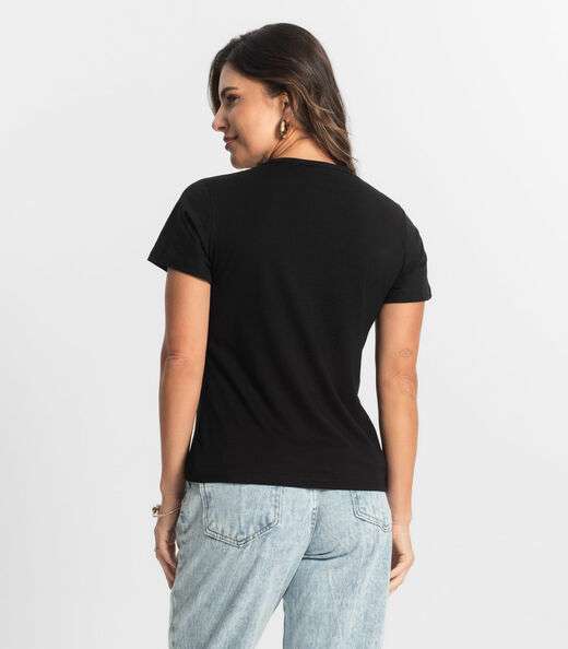 Blusa T-Shirt Feminina Estampada Select Preto