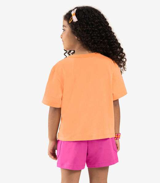 Blusa Infantil Manga Curta Rovi Kids Laranja