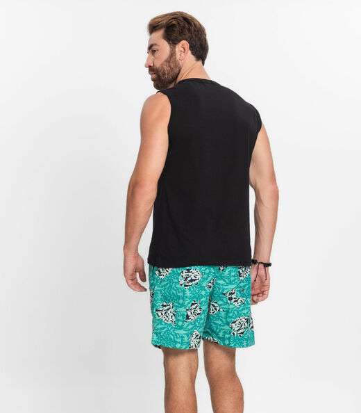 Shorts Masculino Estampado Microfibra Rovitex Verde