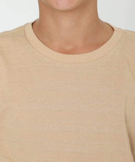 Camiseta Juvenil Textura Marisa Tam 10 a 16 Bege