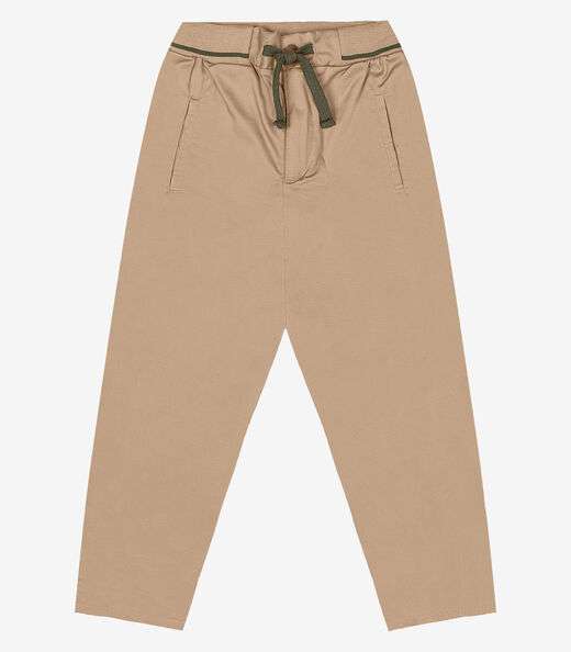 Calça Infantil Masculina Em Sarja Twill Trick Nick Marrom