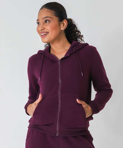 Image_Casaco Feminino Moletom Fitness Marisa Roxo