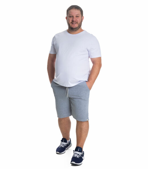 Bermuda Masculina Moletom Plus Size Select Cinza