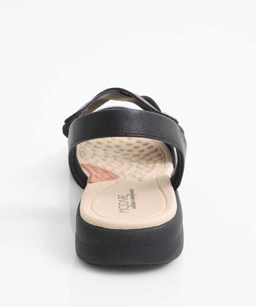 Sandália Feminina Rasteira Tiras Modare Preto