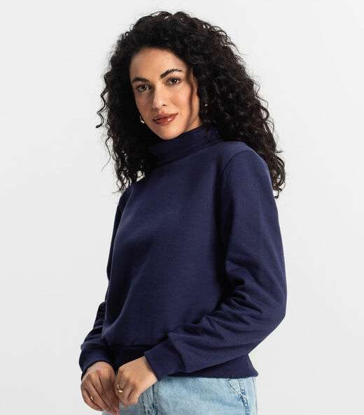 Blusão Feminino Em Moletom Rovitex Azul