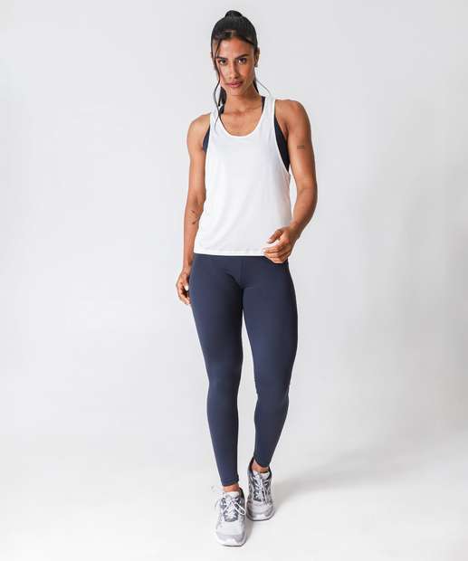 Blusa Regata Feminina Fitness Dry Fit Marisa Off White