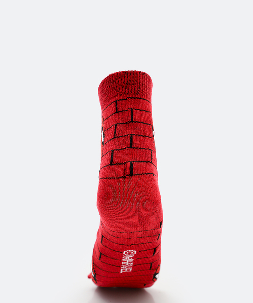 Kit 2 Meias Infantil Estampa Homem Aranha Vermelho