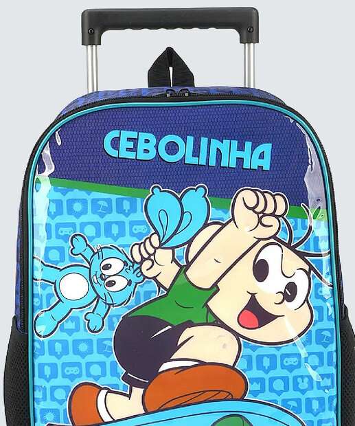 Mochila Mala Com Rodas Infantil Cebolinha Luxcel