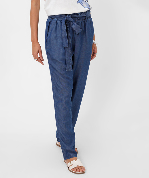 Calça Feminina Liocel Clochard Reta Marisa Azul