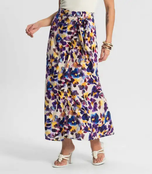 Saia Longa Estampada Endless Roxo