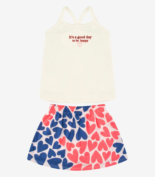 Conjunto Regata Com Saia Cotton Rovi Kids Bege