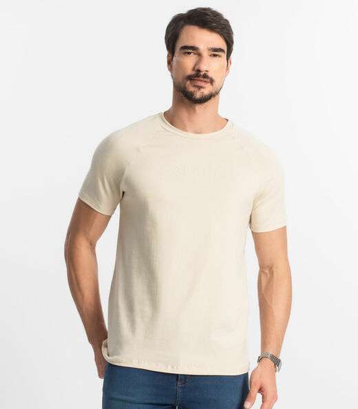 Camiseta Masculina Cotton Leve Diametro Bege