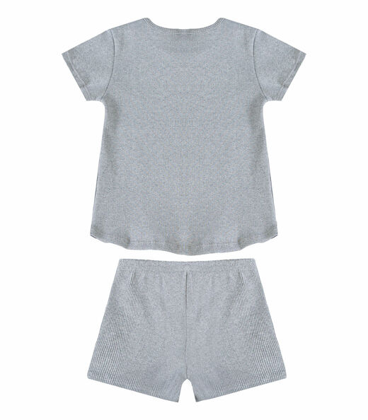 Conjunto Infantil Feminino Blusa E Short Select Cinza