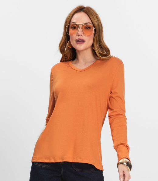 Blusa Manga Longa Select Laranja