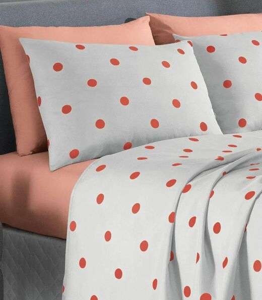 Jogo De Cama Queen Poá 150 Fios Lar E Lazer Branco