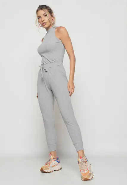 Conjunto  Comfy Com Regata e Jogger Canelada Mescla Salvatore Fashion