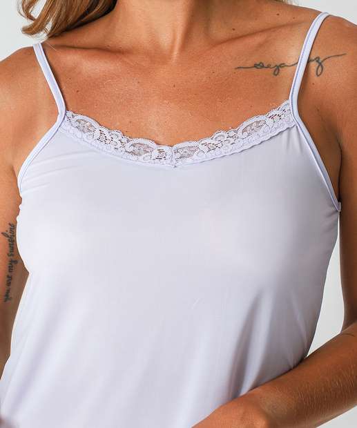 Camisola Liganete Recorte Renda Marisa Lilás