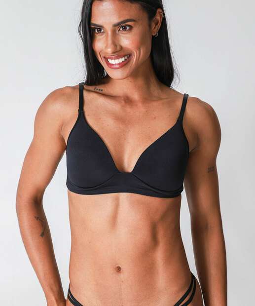 Sutiã Triângulo Com Bojo Marisa Preto