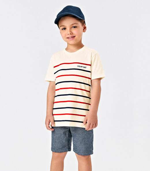 Image_Conjunto Infantil Camiseta Com Bermuda Trick Nick Bege