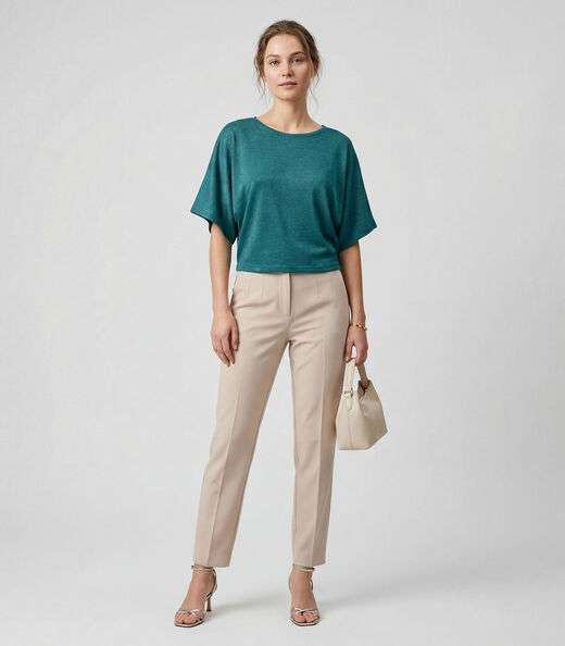 Image_Blusa Feminina Manga Curta Infinita Cor Verde