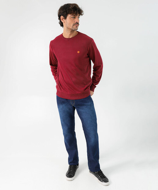 Suéter Masculino Tricô Básico Marisa Vinho