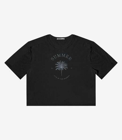 T- Shirt Feminina Manga Curta Endless Preto