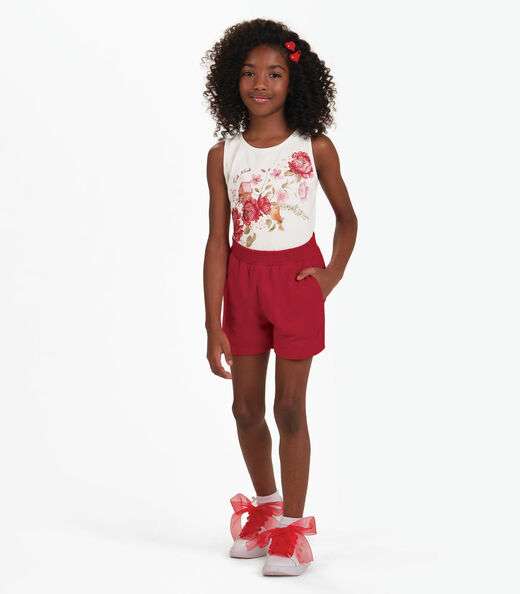 Conjunto Regata com Shorts Menina Trick Nick Bege