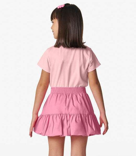 Conjunto Feminino  Blusa com Saia Trick Nick Rosa