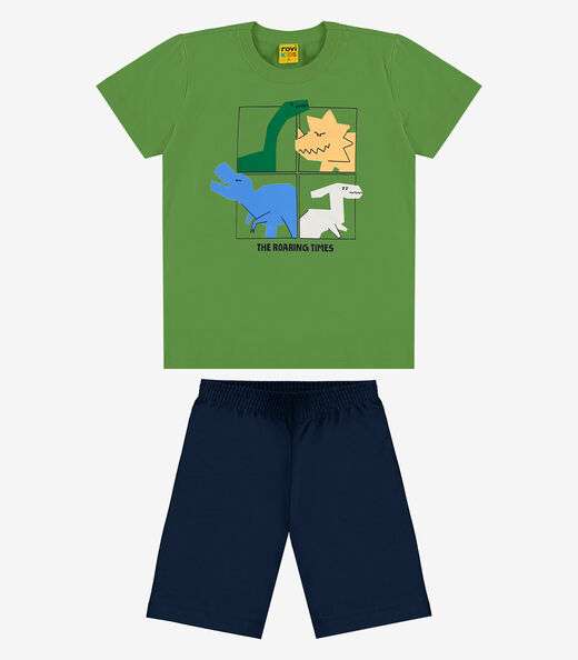 Conjunto Infantil Camiseta com Bermuda Rovi Kids Verde