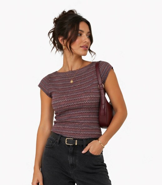 Image_Blusa Feminina Em Jacquard Marino Infinita Cor Vermelho