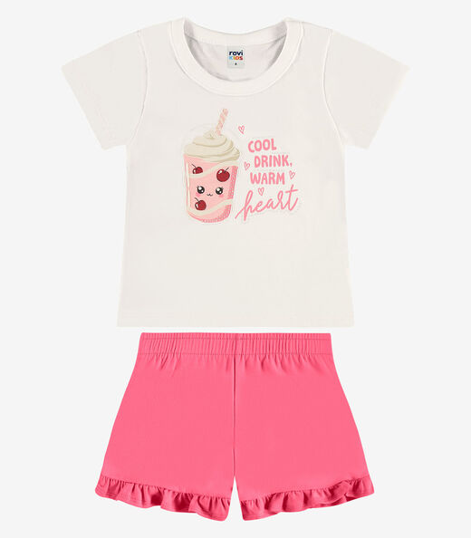 Conjunto Infantil Blusa Com Ciclista Rovi Kids Bege