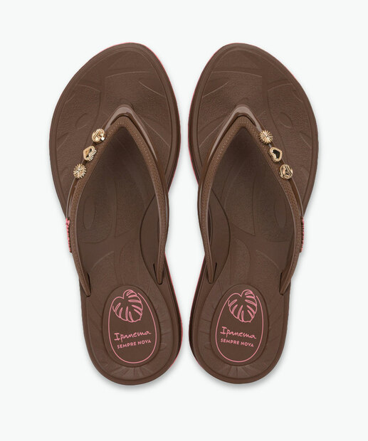 Chinelo Ipanema Feminino Shine Slide Marrom
