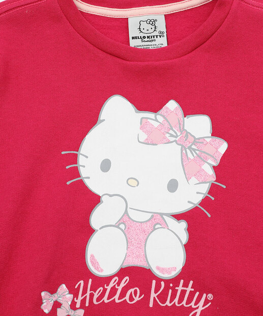 Blusão Infantil Moletom Flanelado Hello Kitty Tam 1 a 3 Rosa