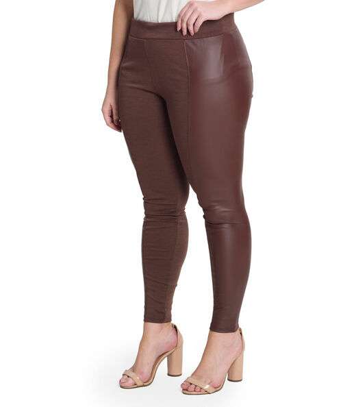 Legging Feminina Em PU Secret Glam Marrom