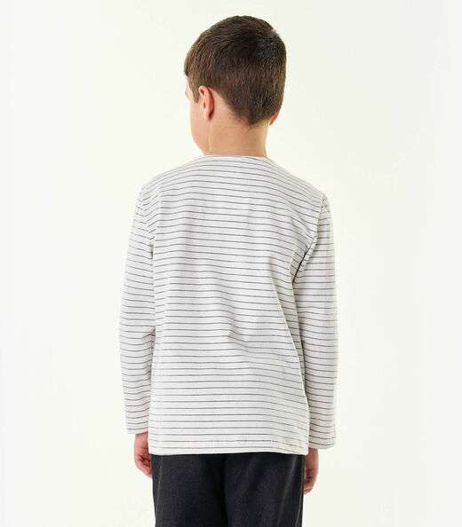 Camiseta Infantil Masculina Manga Longa Trick Nick Bege