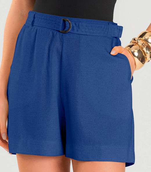 Shorts Feminino Com Cinto Dianna Azul