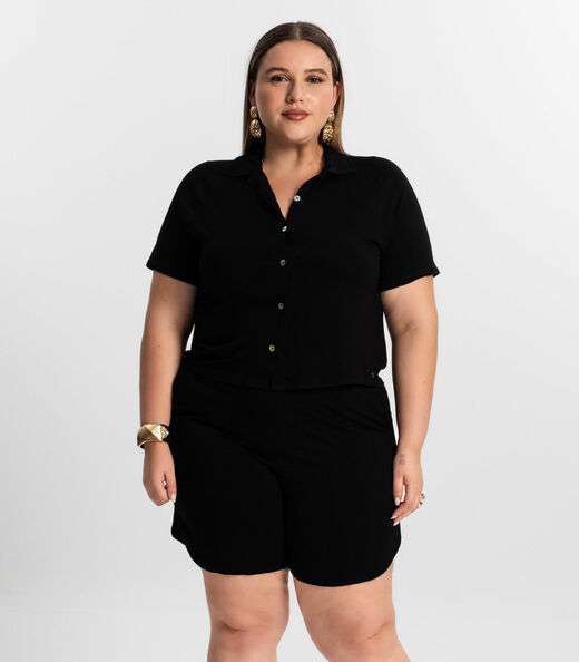 Image_Conjunto Plus Size Camisa Com Bermuda Secret Glam Preto