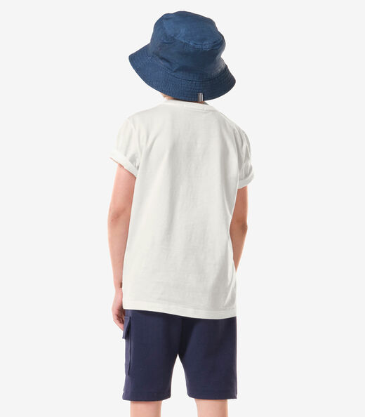 Conjunto Infantil Camiseta Com Bermuda Trick Nick Bege