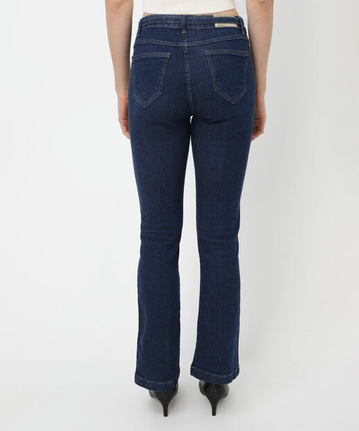 Calça Jeans Reta Feminina Amarrração Biotipo Azul