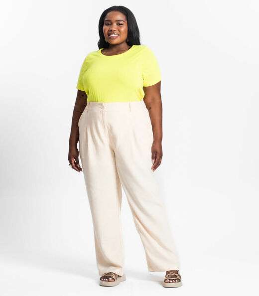 Blusa Malha Delicate Plus Infinita Cor Amarelo