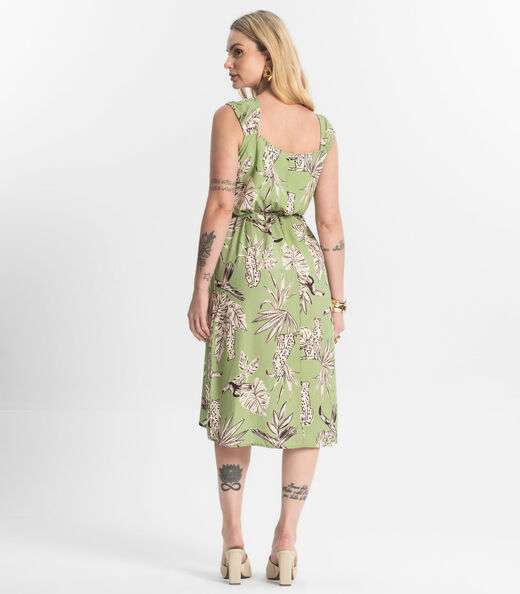 Vestido Midi Viscose Select Verde