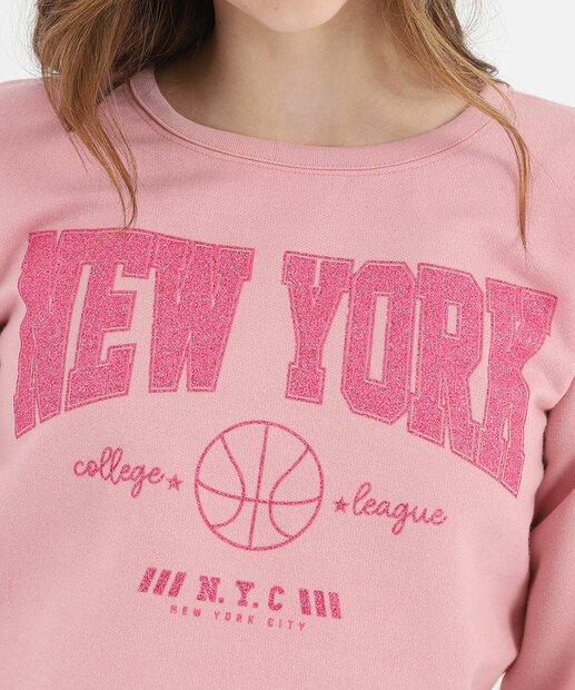 Blusão Juvenil Moletom Estampado Marisa Tam 10 a 16 Rosa