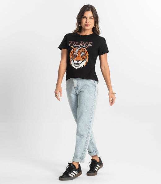 Blusa T-Shirt Feminina Estampada Select Preto