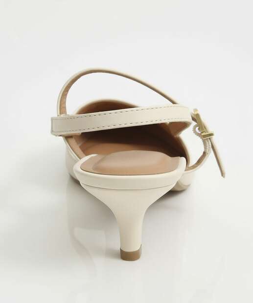 Scarpin Feminino Slingback Salto Fino Vizzano Off White