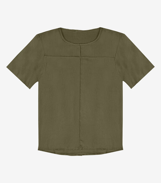 Blusa Feminina Com Recortes Frontais Infinita Cor Verde