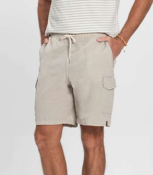 Bermuda Masculina Sarja Cargo Com Elástico Shift Cinza