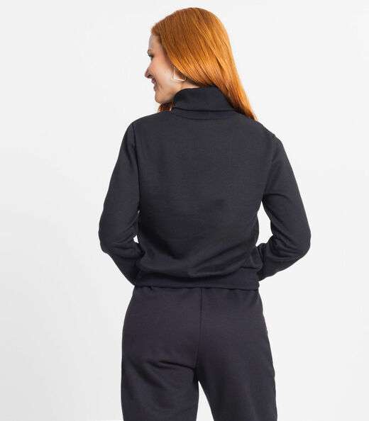 Blusão Feminino Em Moletom Rovitex Preto