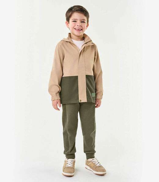 Jaqueta Infantil Masculina Com Capuz Trick Nick Marrom