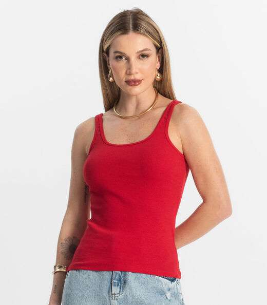 Blusa De Alca Básica Feminina Rovitex Vermelho