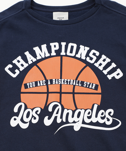 Blusão Infantil Moletom Estampado Marisa Tam 4 a 10 Azul